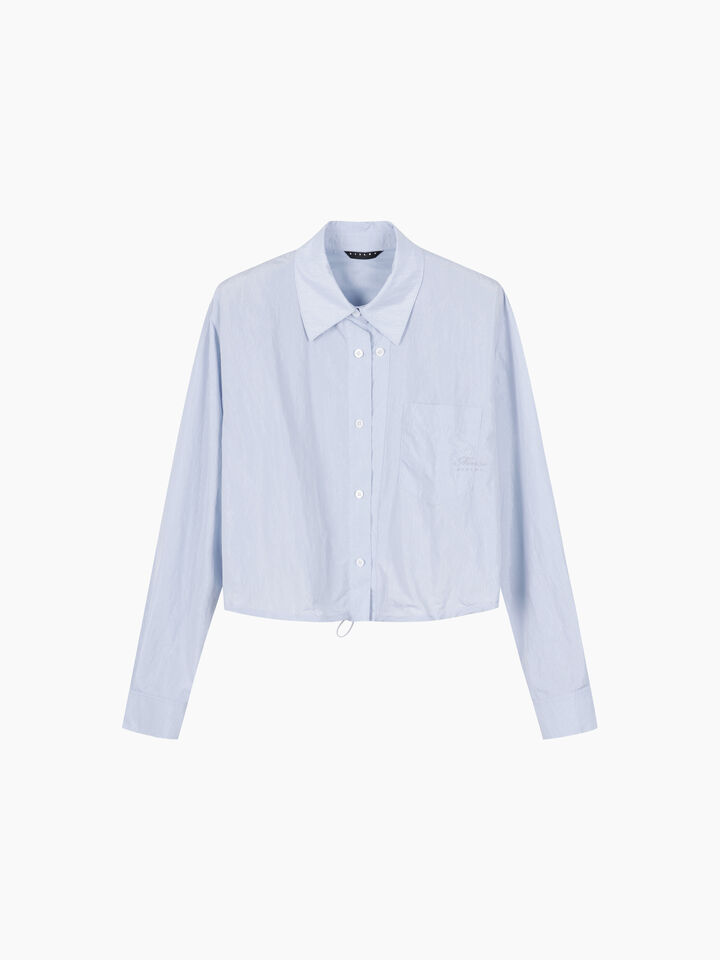 Camicia cropped azzurra con coulisse - sisley k camicie - Azzurro | Sisley K image number 2